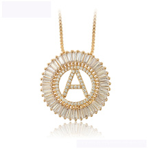 34440 venda quente xuping moda colar de luxo carta redonda A 18 K colar de cor de ouro